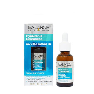 Balance Active Formula Hyaluronic + Ceramides Double Booster Plump & Hydrate Serum 30ml