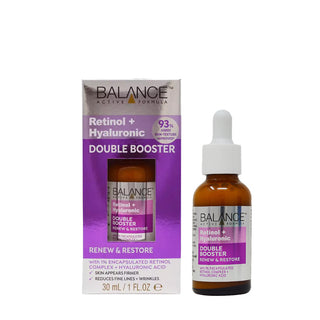 Balance Active Formula Retinol + Hyaluronic Double Booster Renew & Restore Serum 30ml