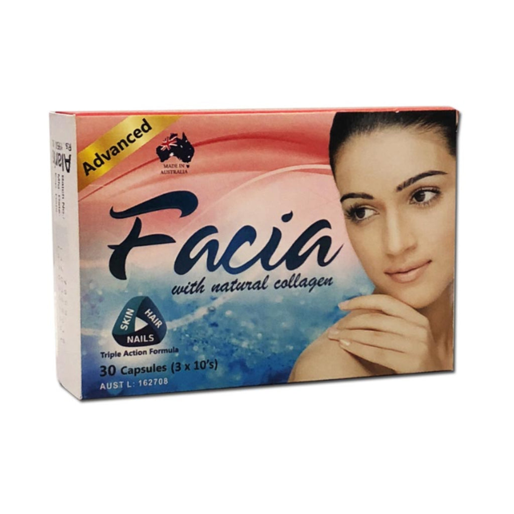 Facia With Natural Collagen 30 Hard Capsules For Skin,Nails & Hair ...