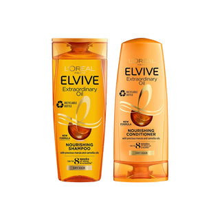 L'Oreal Elvive Extraordinary Oil Nourishing Shampoo 400ml & Conditioner 300ml For Dry Hair