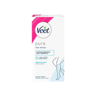 Veet Pure Legs & Body Wax Strips For Sensitive Skin (40 Strips)