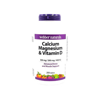 Webber Naturals Calcium Magnesium & Vitamin D Advanced Bone and Muscle Support 250Tablets